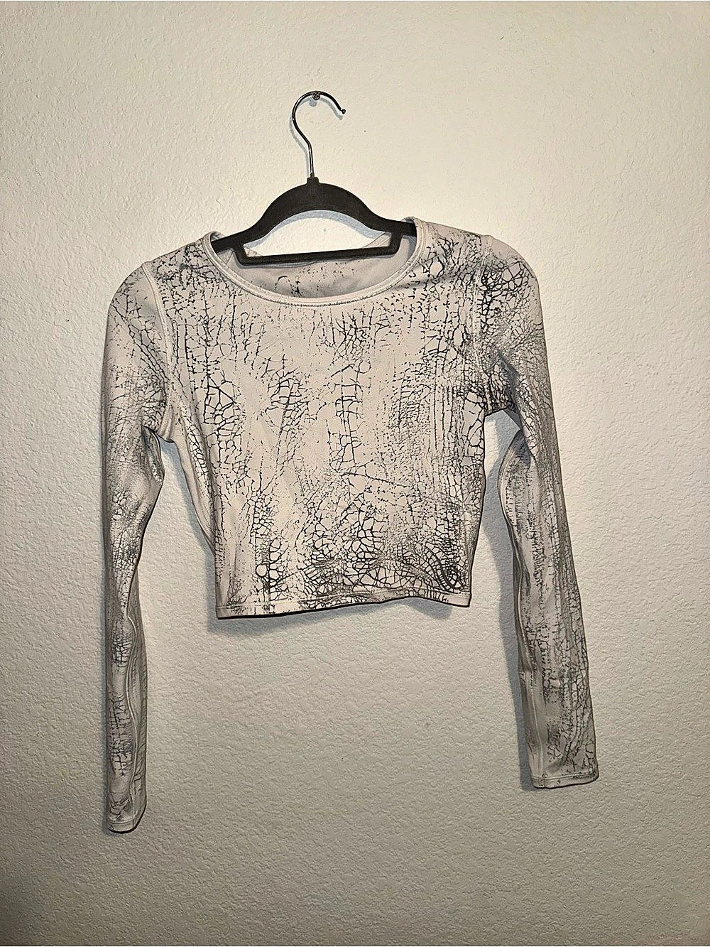 Lululemon Wunder Train Cropped Long-Sleeve Shirt Women's Abstract Long Sleeve